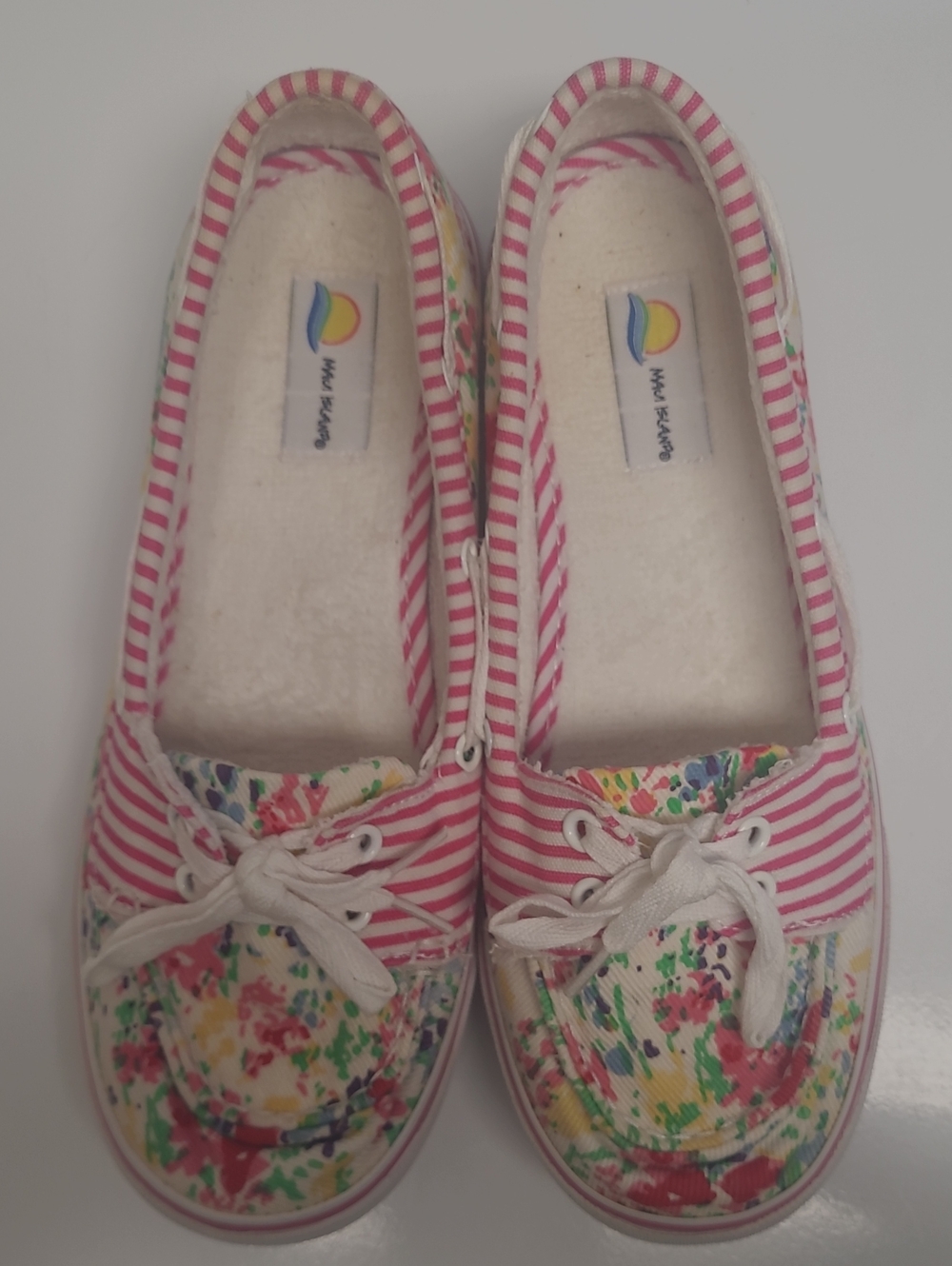 Maui Island Floral Top Sider Size 7